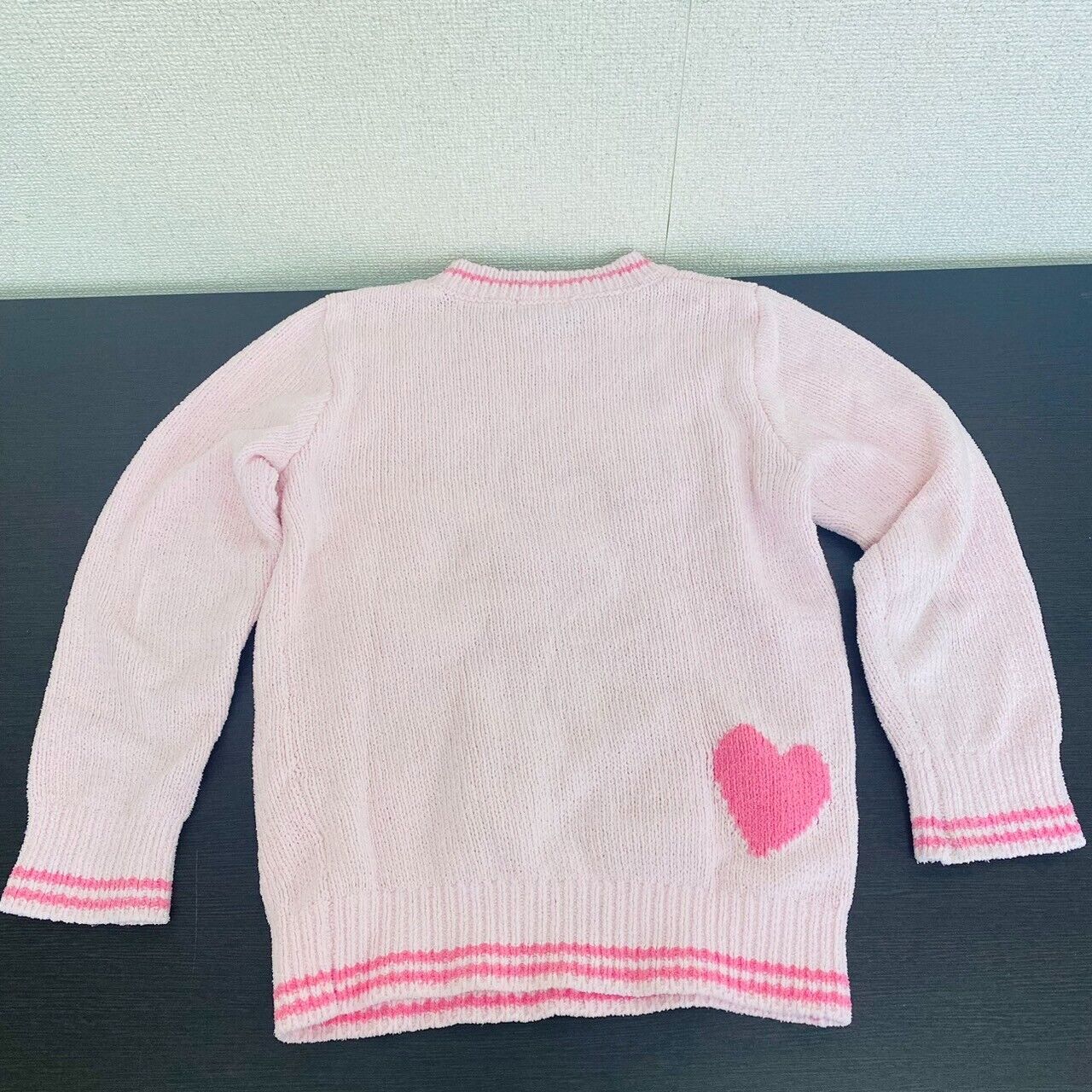 Mezzo Piano Tops Sweater 140cm Heart Pink Fluffy Clothing Girls Knit Kawaii Rare