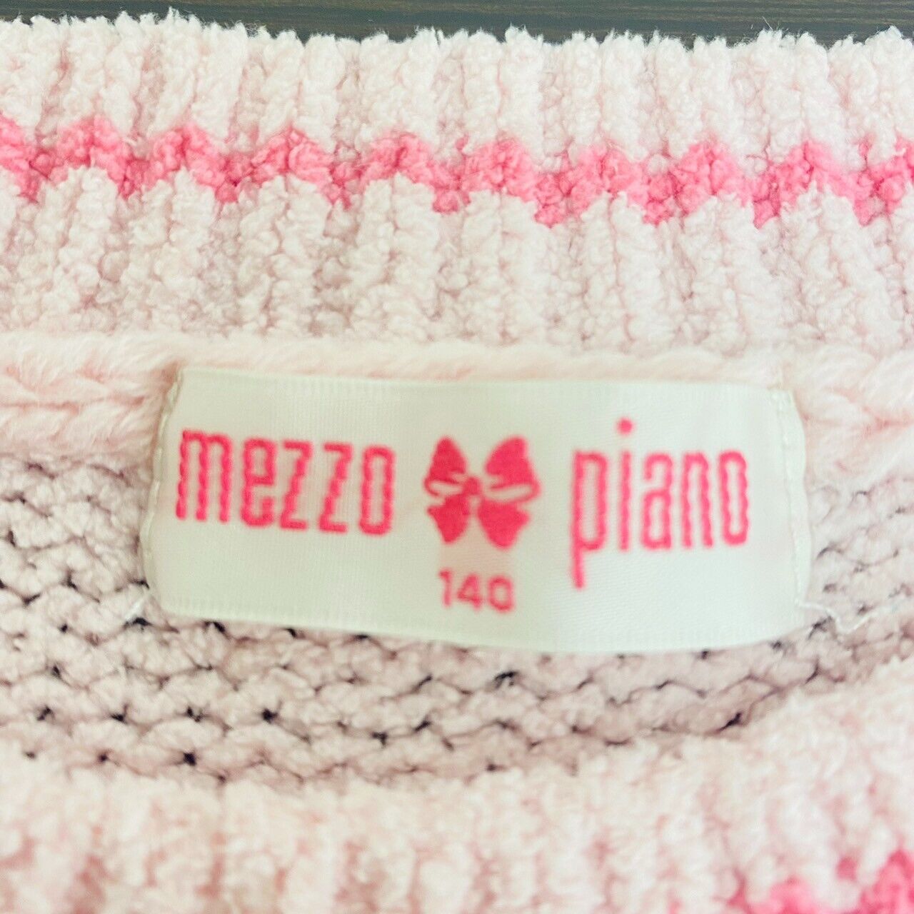 Mezzo Piano Tops Sweater 140cm Heart Pink Fluffy Clothing Girls Knit Kawaii Rare