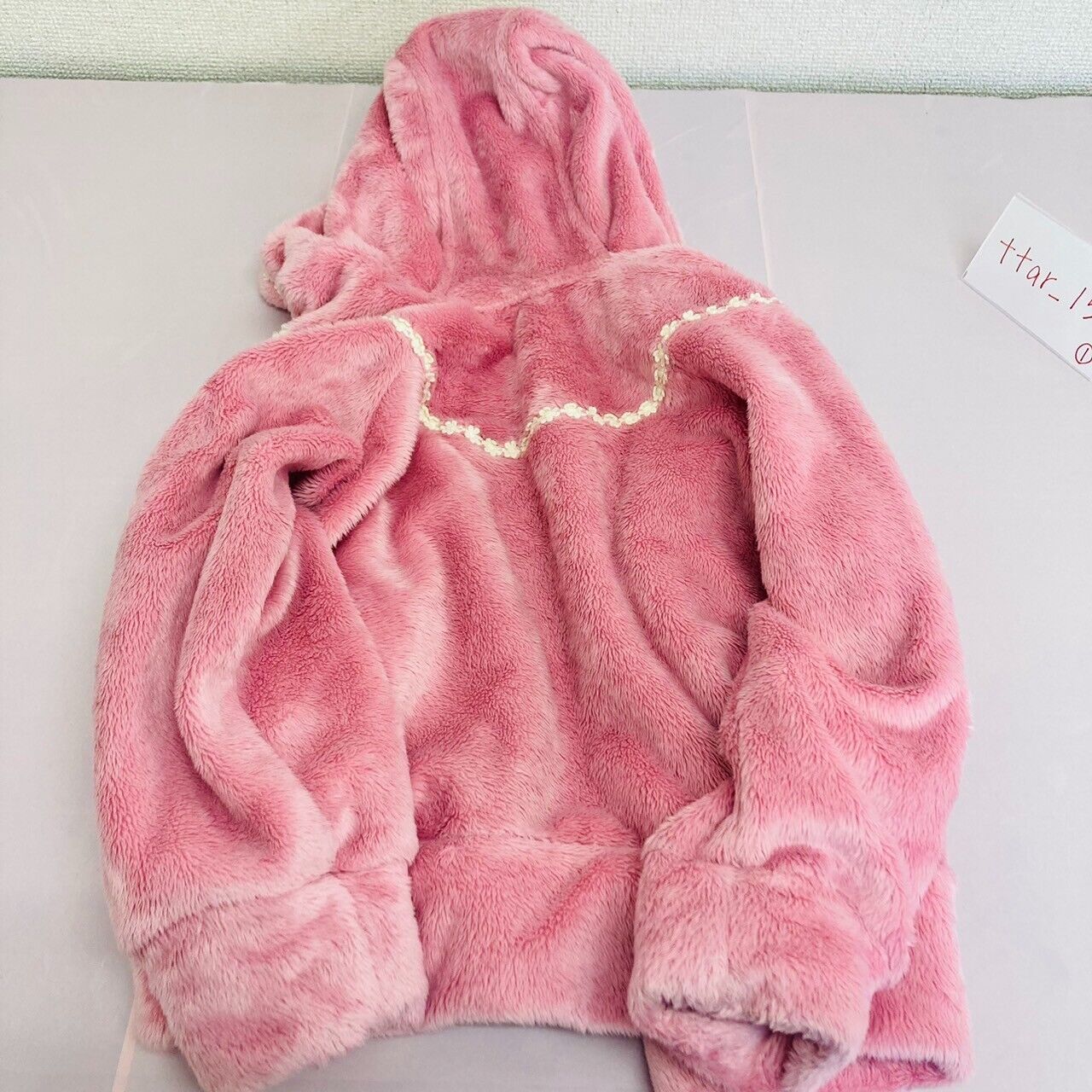 Mezzo Piano Hoodie Jacket 130cm Pink Fluffy Boa Heart Girls Clothing Tops Kawaii