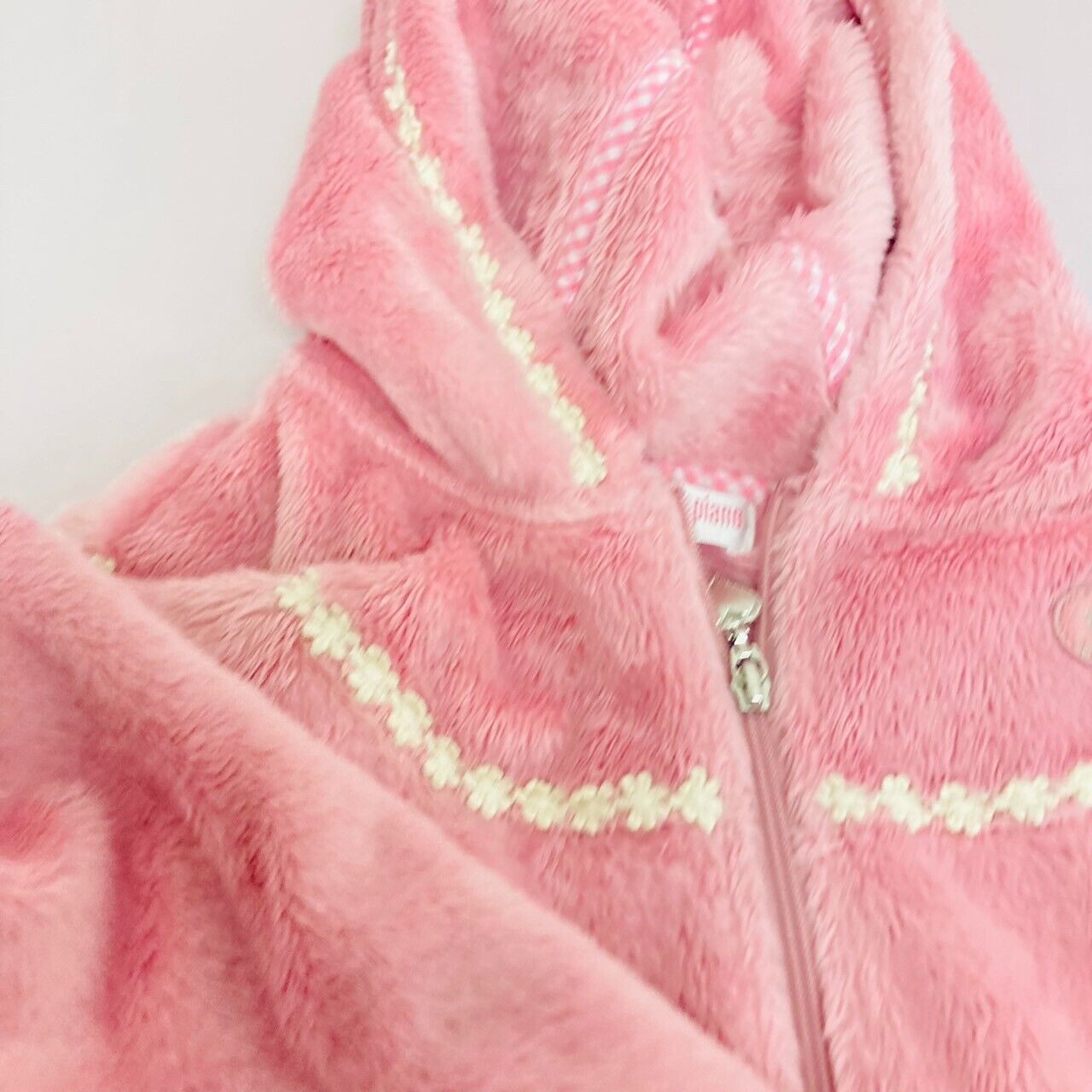 Mezzo Piano Hoodie Jacket 130cm Pink Fluffy Boa Heart Girls Clothing Tops Kawaii