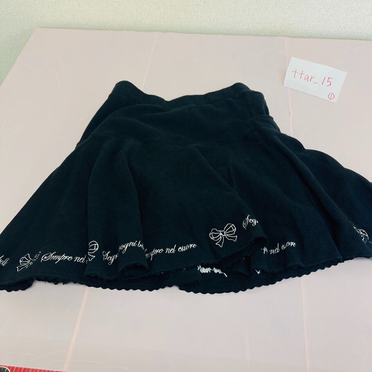 Mezzo Piano Skirt Black 150cm Ribbon Simple Girls Clothing Kids Kawaii Rare