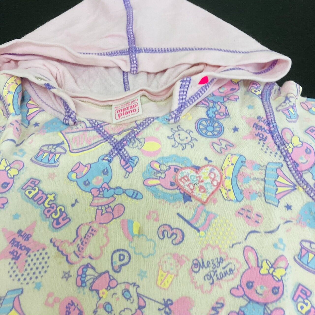 Mezzo Piano Hoodie Pink Size 110cm Ribbon Bunny  Fantasy Clothing Kawaii Rare