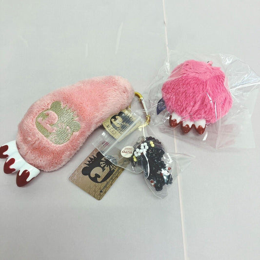 TAiTo Gloomy Bloody Bear Plush Mascot Set 3 Key Ring Hand Beads Pink Black CGP