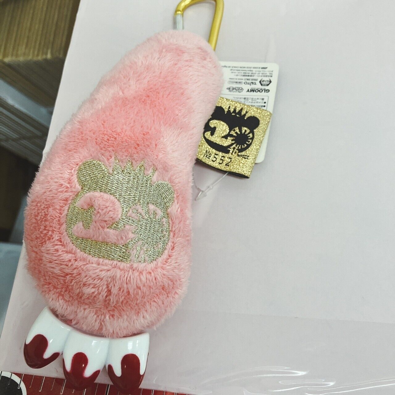 TAiTo Gloomy Bloody Bear Plush Mascot Set 3 Key Ring Hand Beads Pink Black CGP