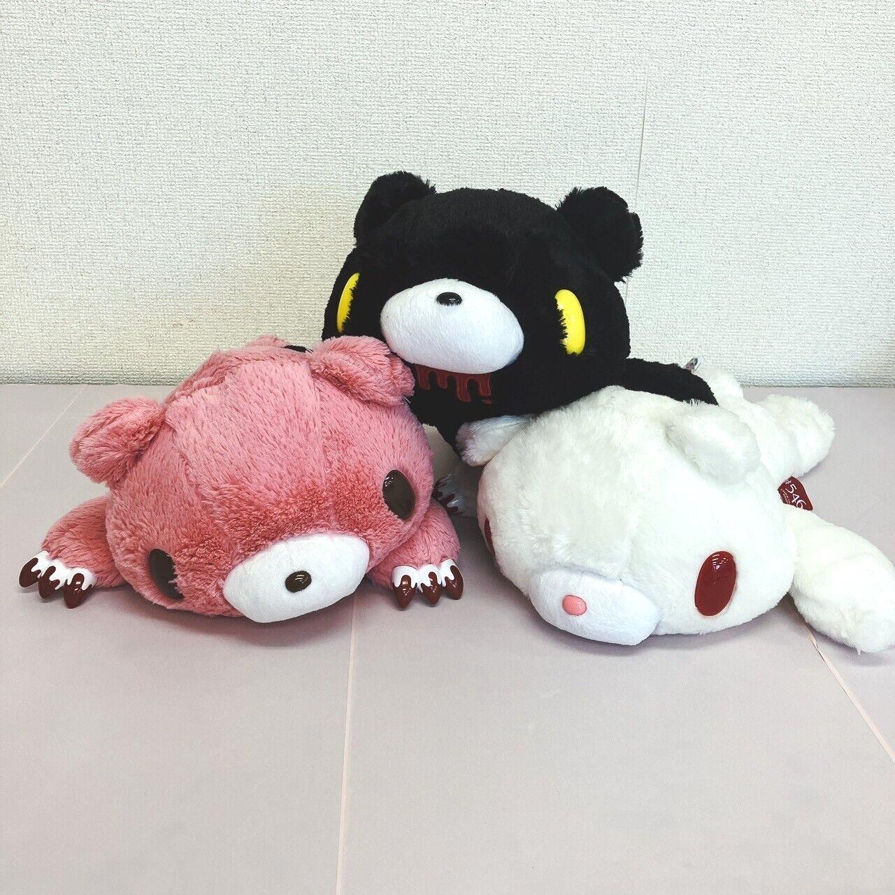 TAiTo Gloomy Bloody Bear Plush Set 3 Doll Soft Stuffed Toy Pink Black White CGP