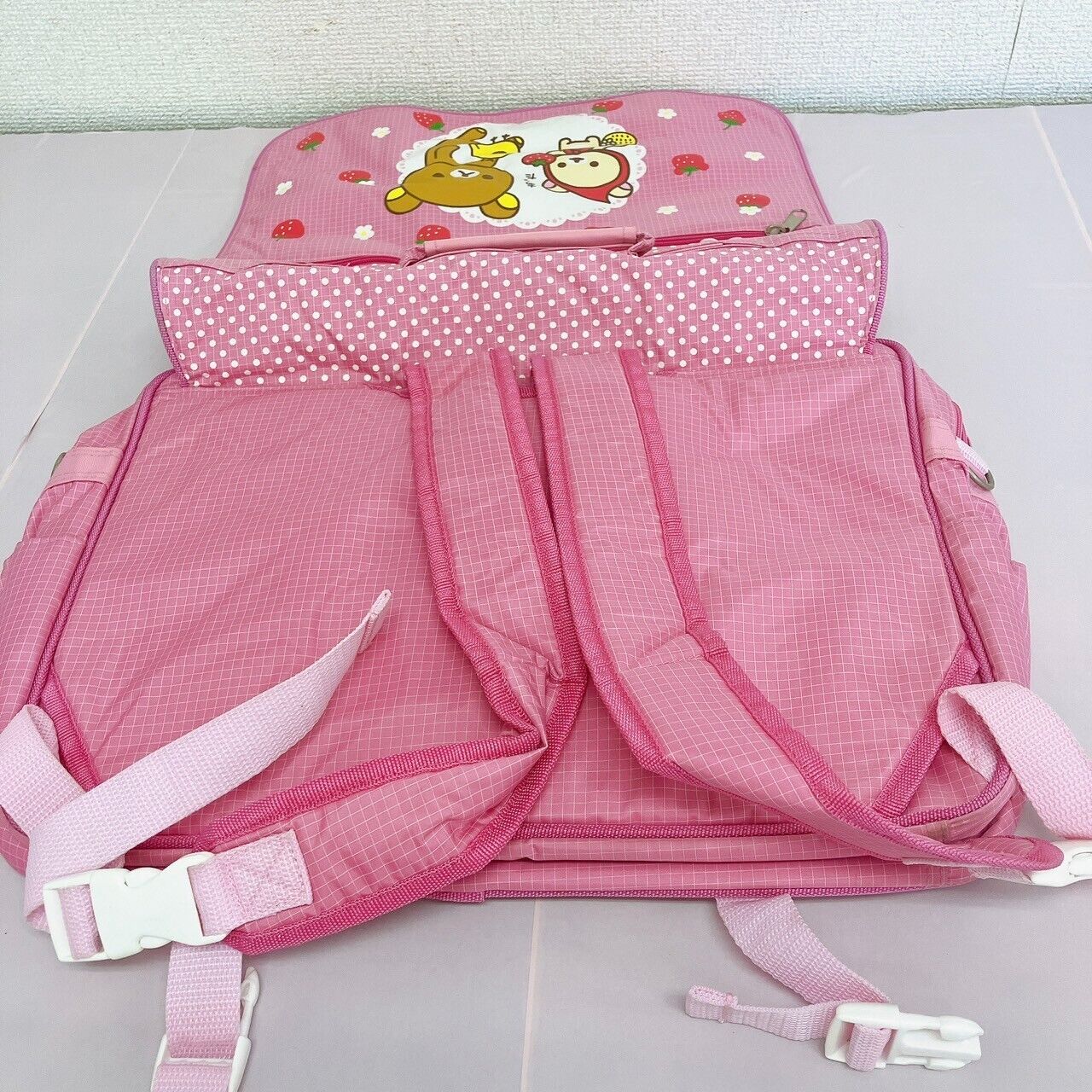 San-x Rilakkuma Korilakkuma Lesson Bag Backpack Rucksack Pink Strawberry Bear