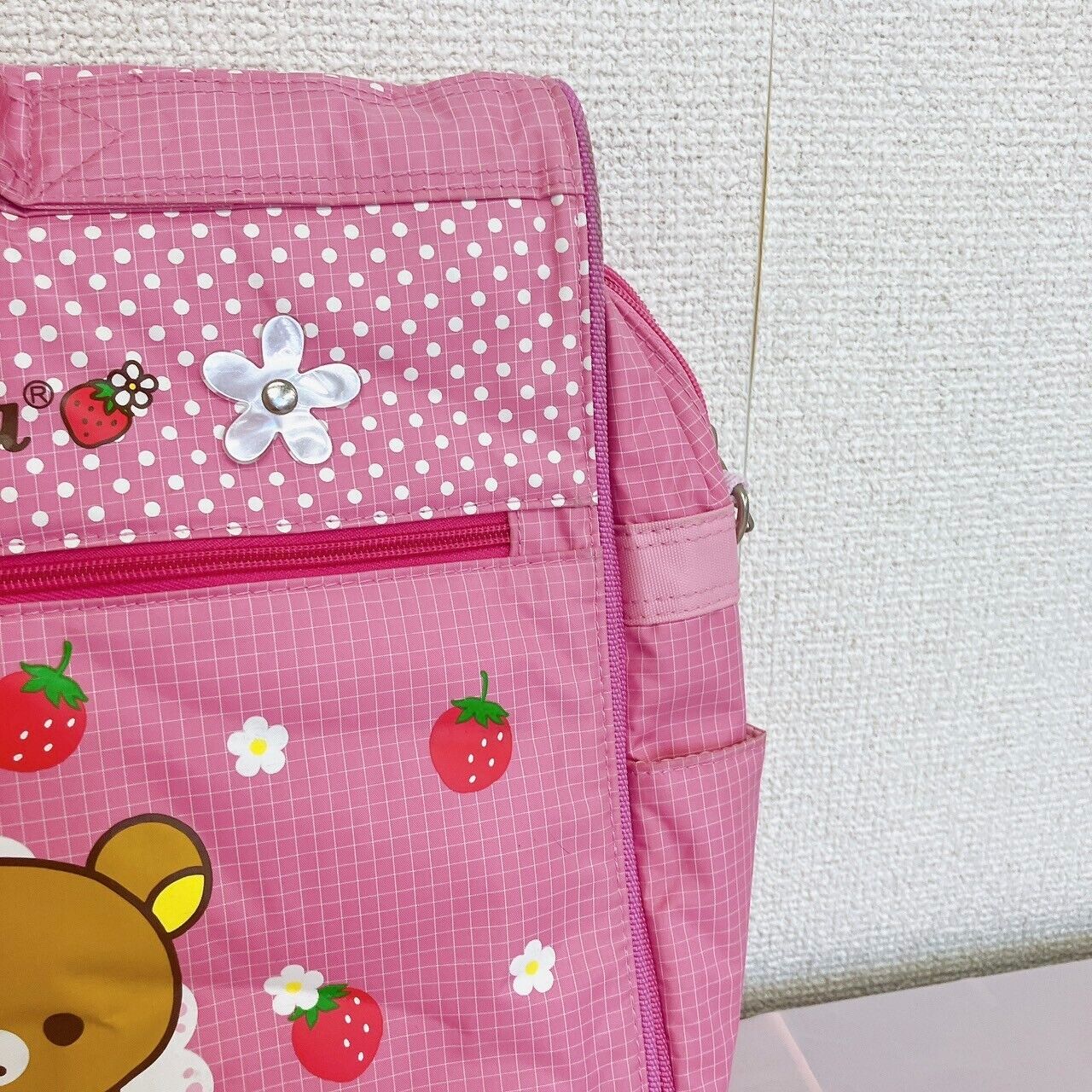 San-x Rilakkuma Korilakkuma Lesson Bag Backpack Rucksack Pink Strawberry Bear