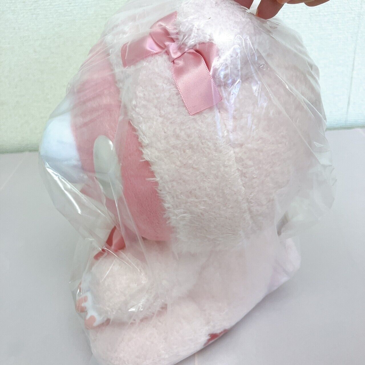 TAiTo Gloomy Bloody Bear Plush Soft Stuffed Toy Pink Fluffy Night Wear Ribbon