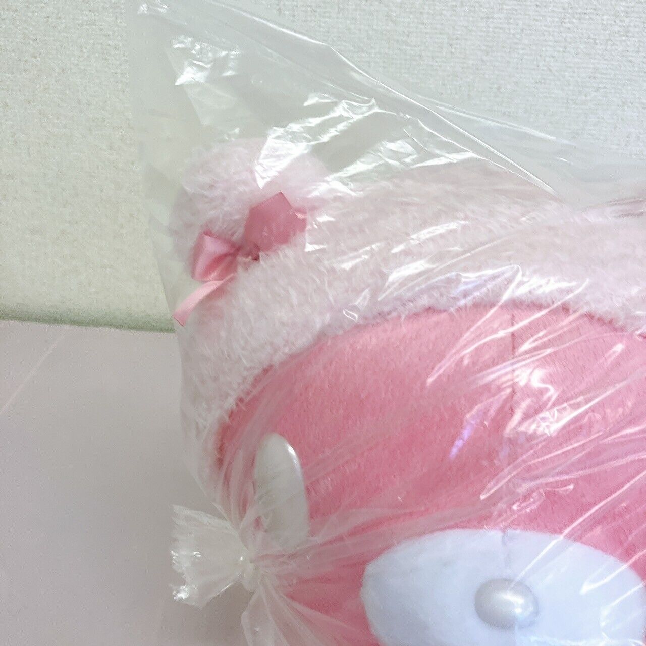 TAiTo Gloomy Bloody Bear Plush Soft Stuffed Toy Pink Fluffy Night Wear Ribbon