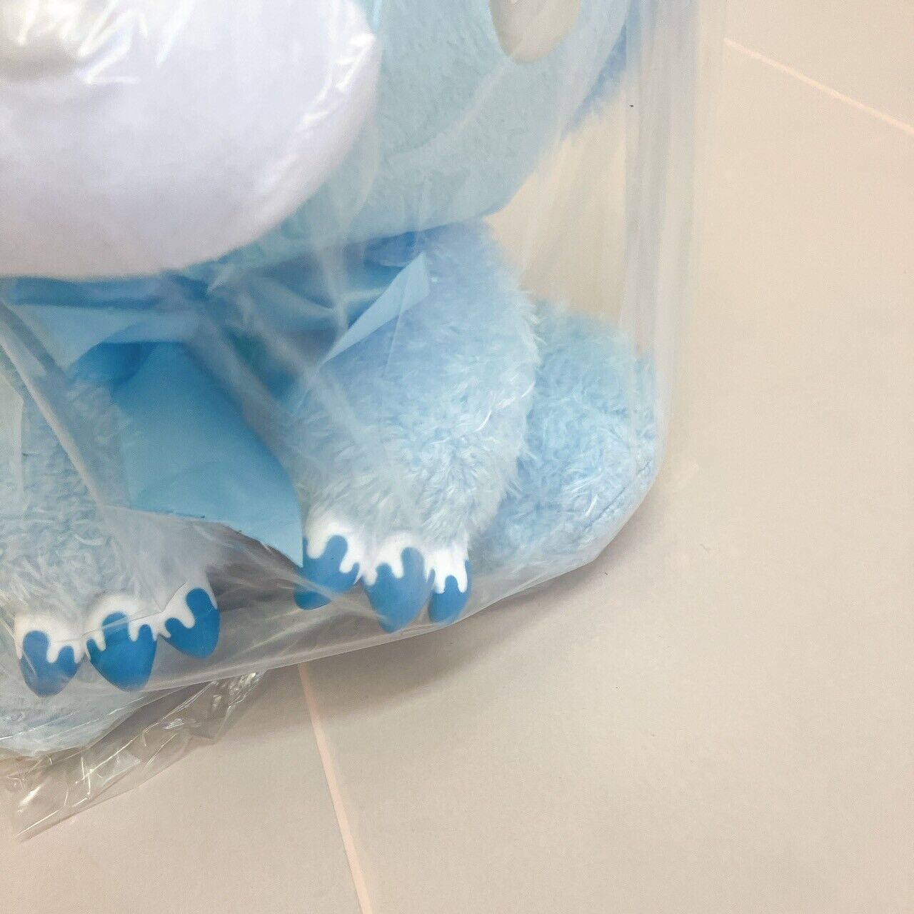 TAiTo Gloomy Bloody Bear Plush Soft Stuffed Toy Blue Fluffy Night Wear Ribbon