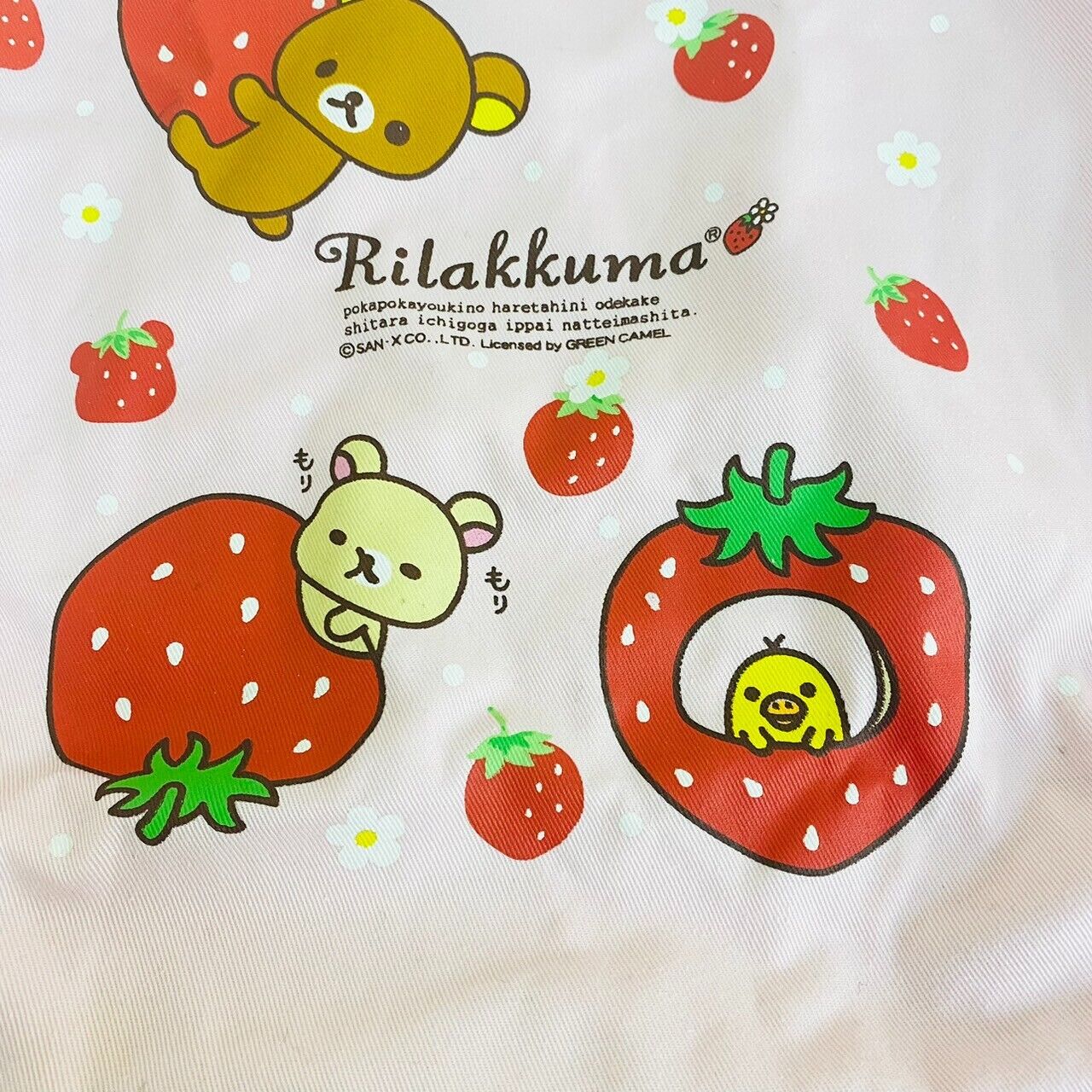 San-x Rilakkuma Korilakkuma Kiiroitori Tote Bag Handbag Pink Strawberry Ribbon