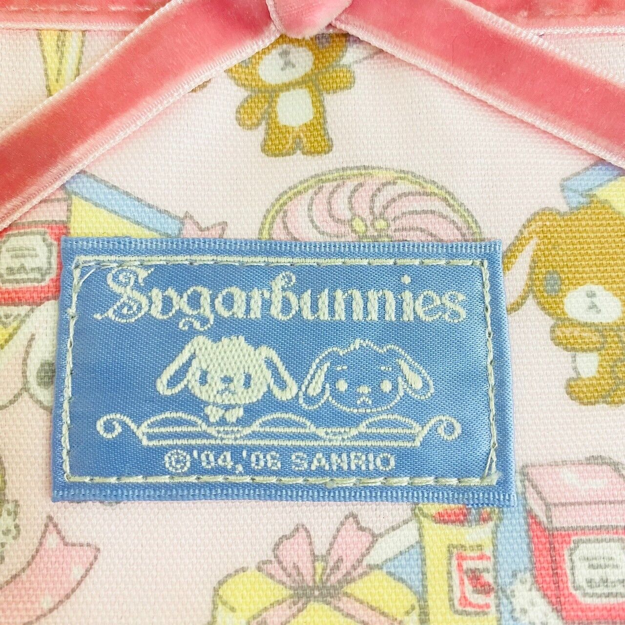 Sanrio Sugar Bunnies Pouch Pink Ribbon Shirousa Kurousa Rabbit Cake Kawaii Rare