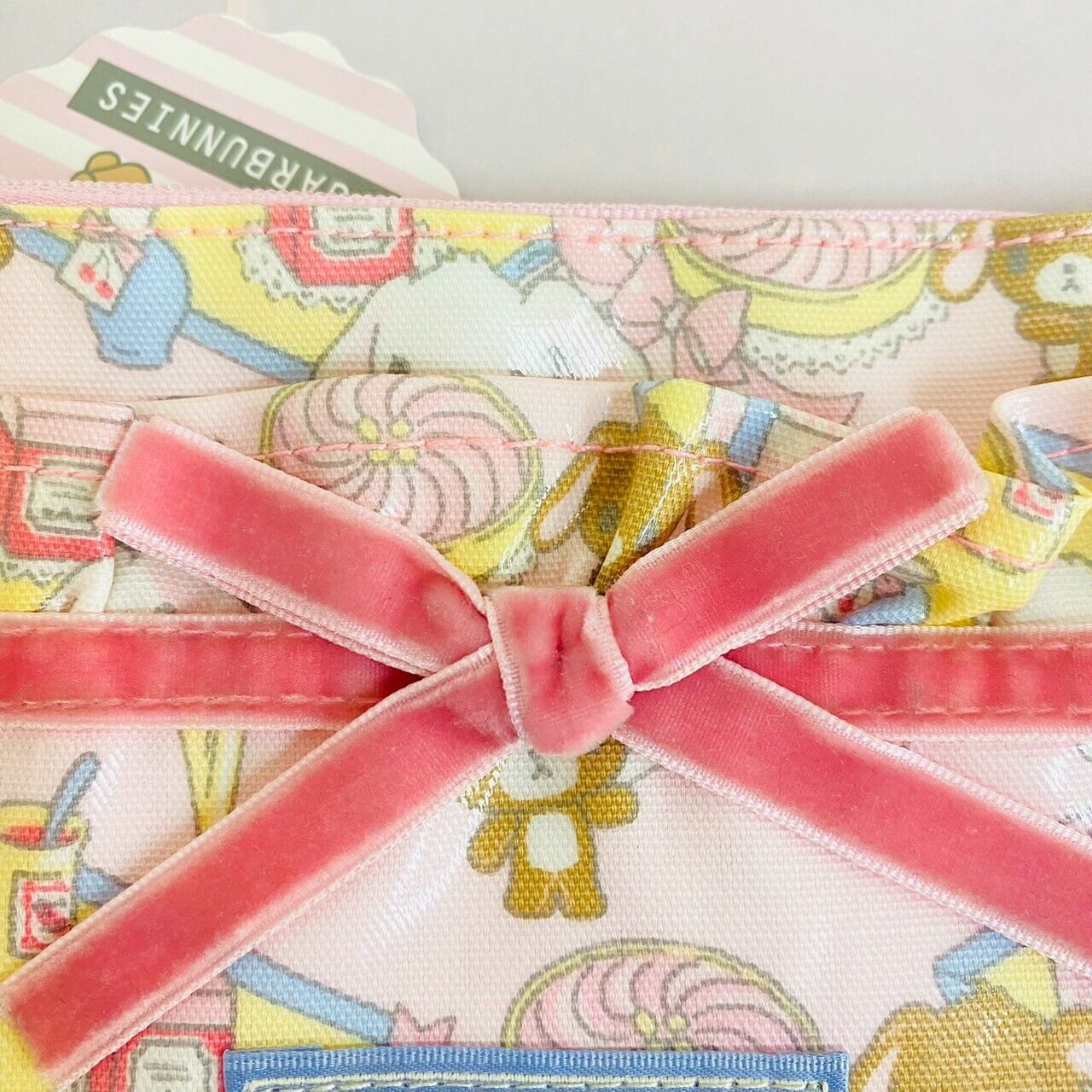 Sanrio Sugar Bunnies Pouch Pink Ribbon Shirousa Kurousa Rabbit Cake Kawaii Rare