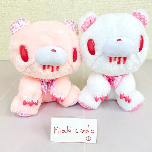 Taito Gloomy Bear Bloody Plush Soft Toy Set 2 Sakura Pink White Cherry Blossom