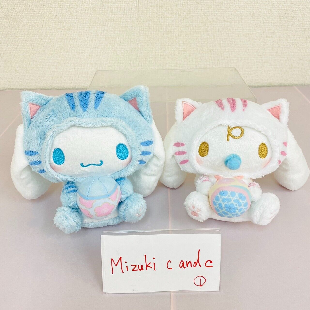 Sanrio Cinnamoroll Milk Plush Set 2 Soft Stuffed Toy White Blue Cat Costume Baby