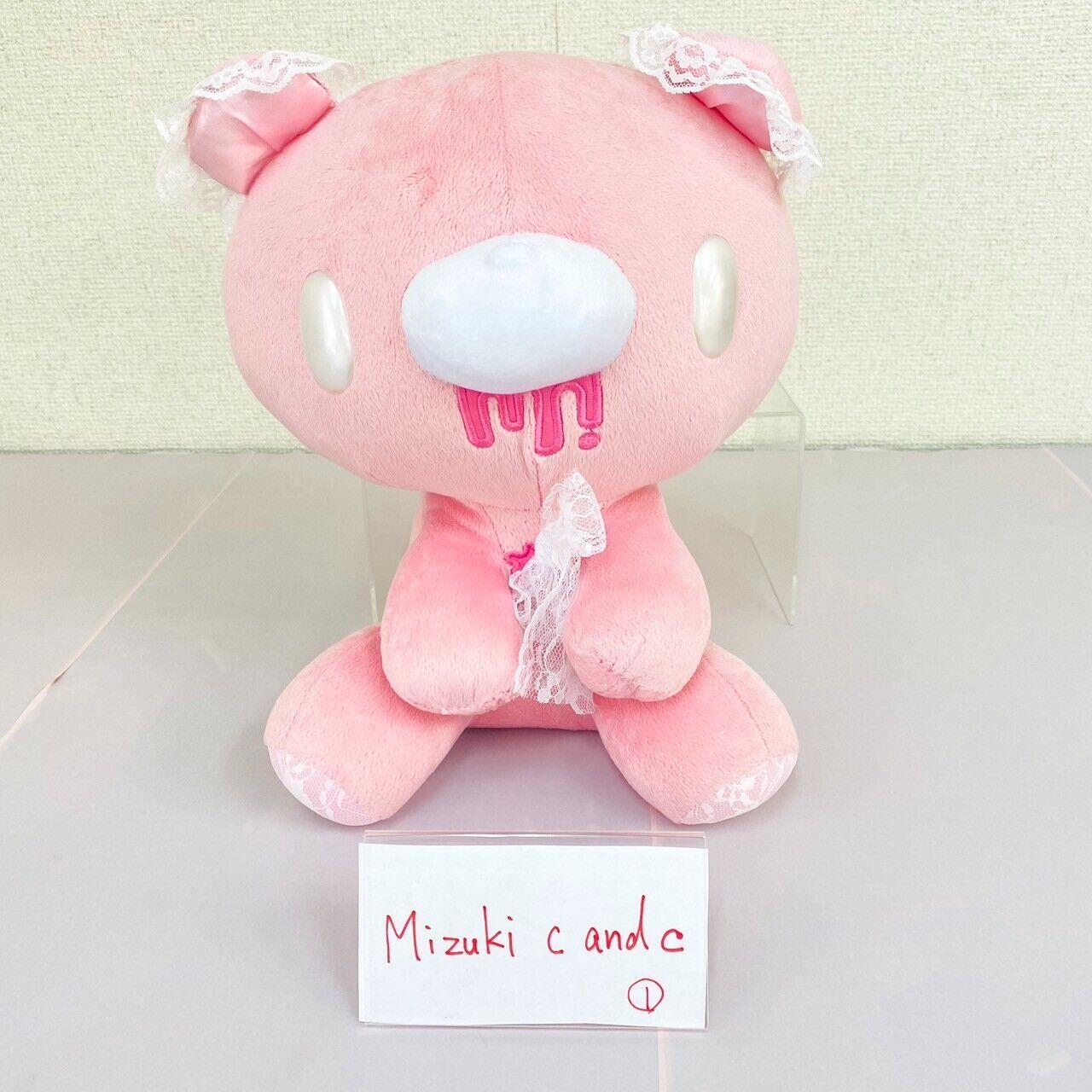 TAiTo Gloomy Bloody Bear Plush Pink Soft Stuffed Toy Lace Ribbon Fluffy Kawaii