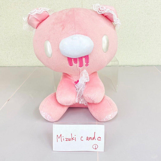 TAiTo Gloomy Bloody Bear Plush Pink Soft Stuffed Toy Lace Ribbon Fluffy Kawaii