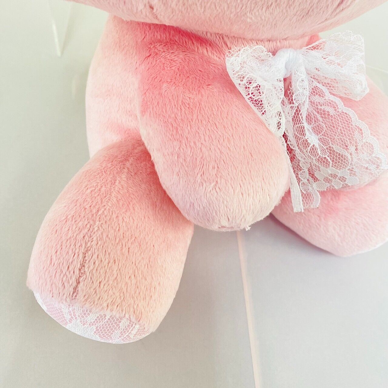 TAiTo Gloomy Bloody Bear Plush Pink Soft Stuffed Toy Lace Ribbon Fluffy Kawaii