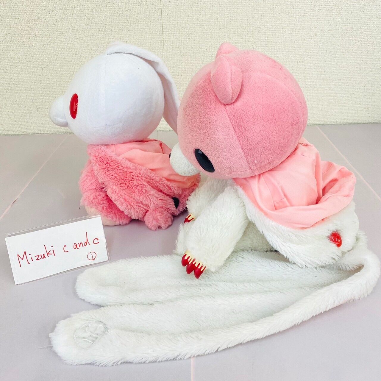 Taito Hanyou Usagi All Purpose Rabbit Gloomy Bloody Bear Plush Set 2 Pink White