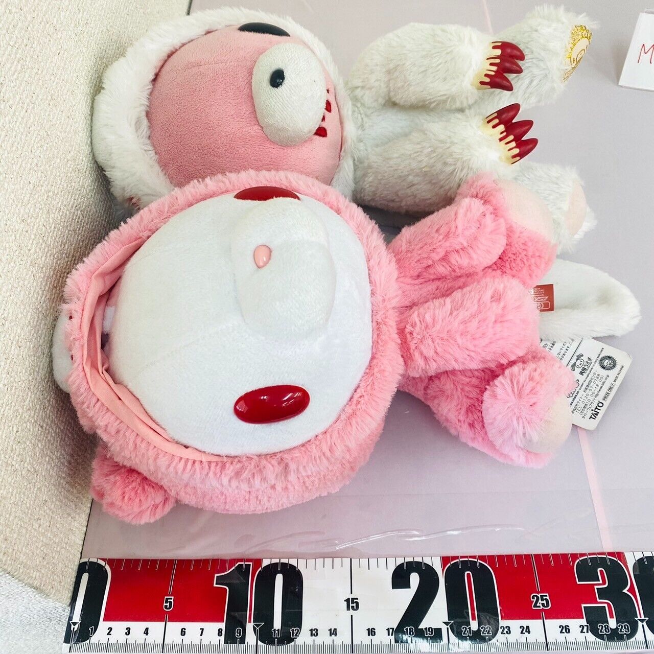 Taito Hanyou Usagi All Purpose Rabbit Gloomy Bloody Bear Plush Set 2 Pink White