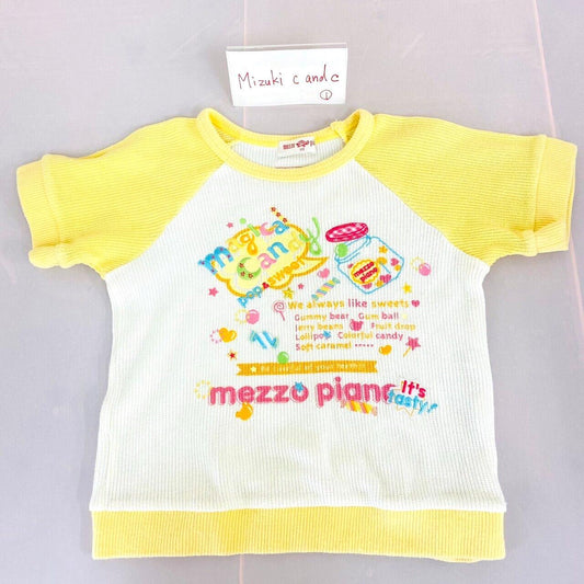 Mezzo Piano Short Sleeve T-Shirt Tops 120cm Yellow Magical Candy Kawaii Rare