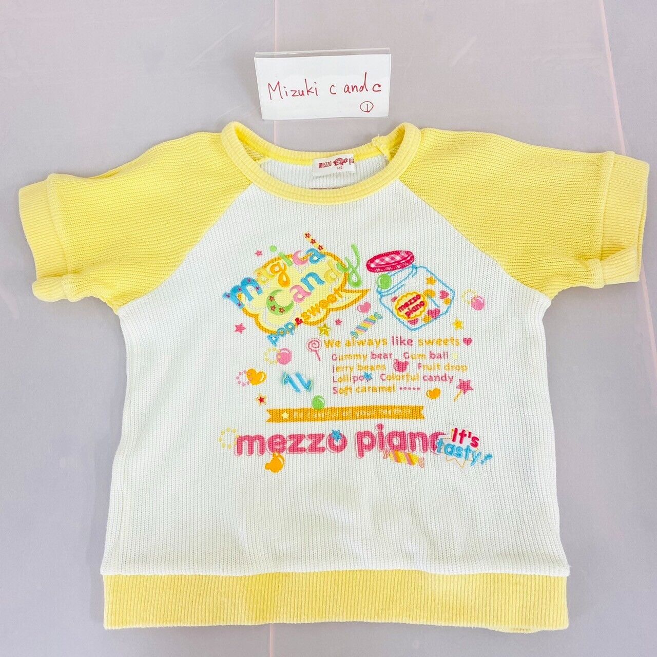 Mezzo Piano Short Sleeve T-Shirt Tops 120cm Yellow Magical Candy Kawaii Rare