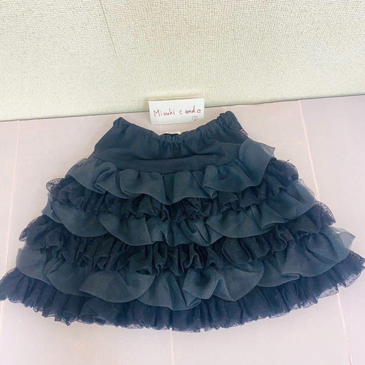 Mezzo Piano Kids Skirt 140cm Black Frill Fluffy Simple Girls MP Kawaii Rare