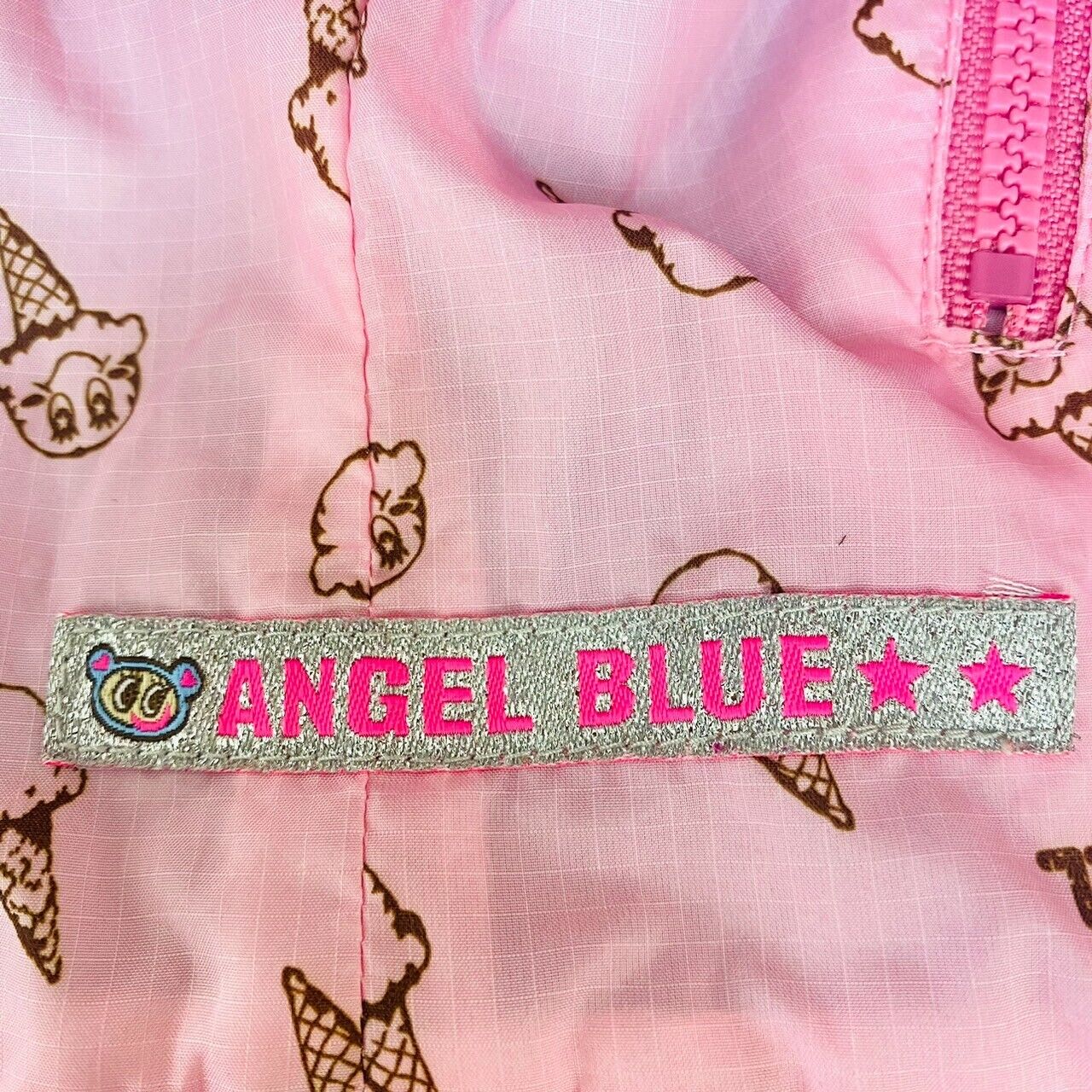 Angel Blue Reversible Vest 140cm Gray Pink Ice Cream Panda 1989 Hood Sleeveless