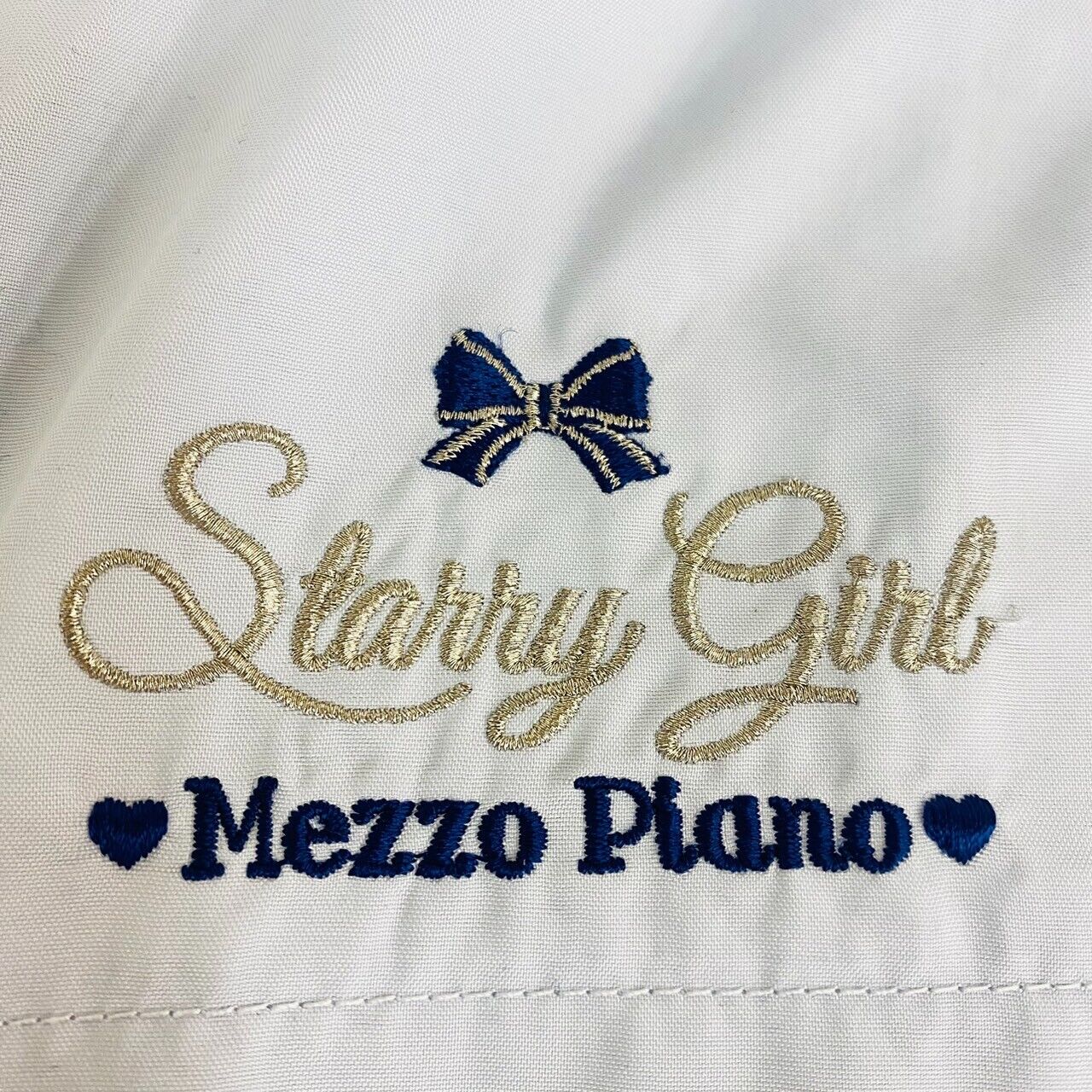 Mezzo Piano Long Sleeve Jacket Hoodie 160cm Light Blue Ribbon Pocket Nylon Girls