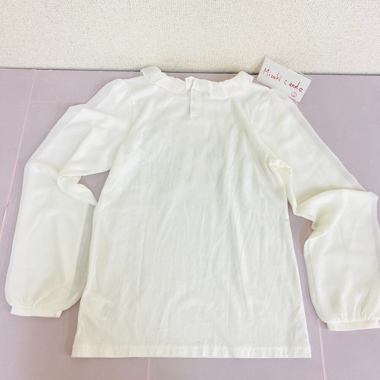 Mezzo Piano Long Sleeve T-shirt Tops White 160 Size Ribbon Lace Collar Kawaii