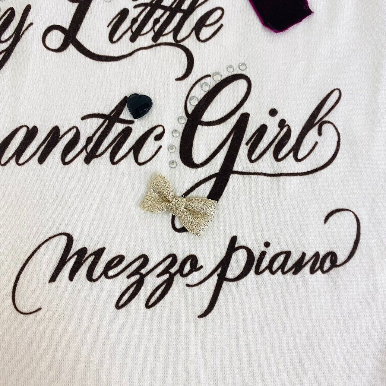 Mezzo Piano Long Sleeve T-shirt Tops White 160 Size Ribbon Lace Collar Kawaii