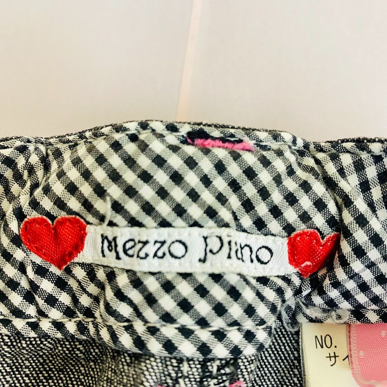 Mezzo Piano Skirt 140 Size Denim Black Flare Simple Plaid Kawaii Kids Girl Rare