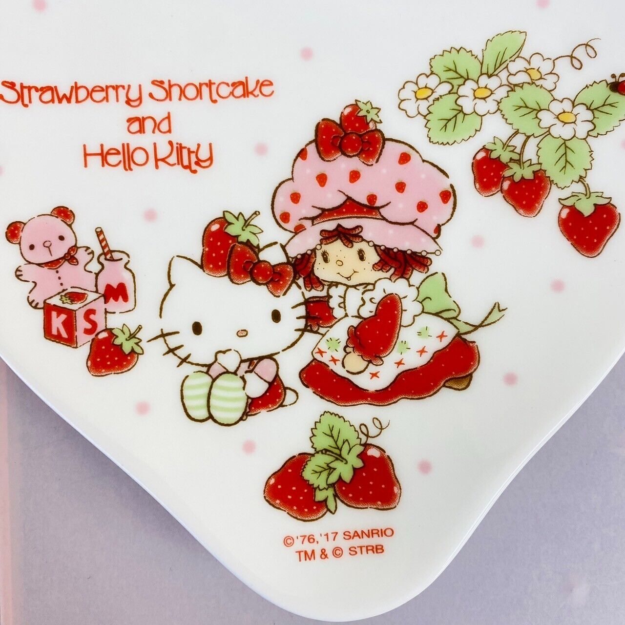 Sanrio Hello Kitty Strawberry Shortcake Collaboration Plate White Character Rare