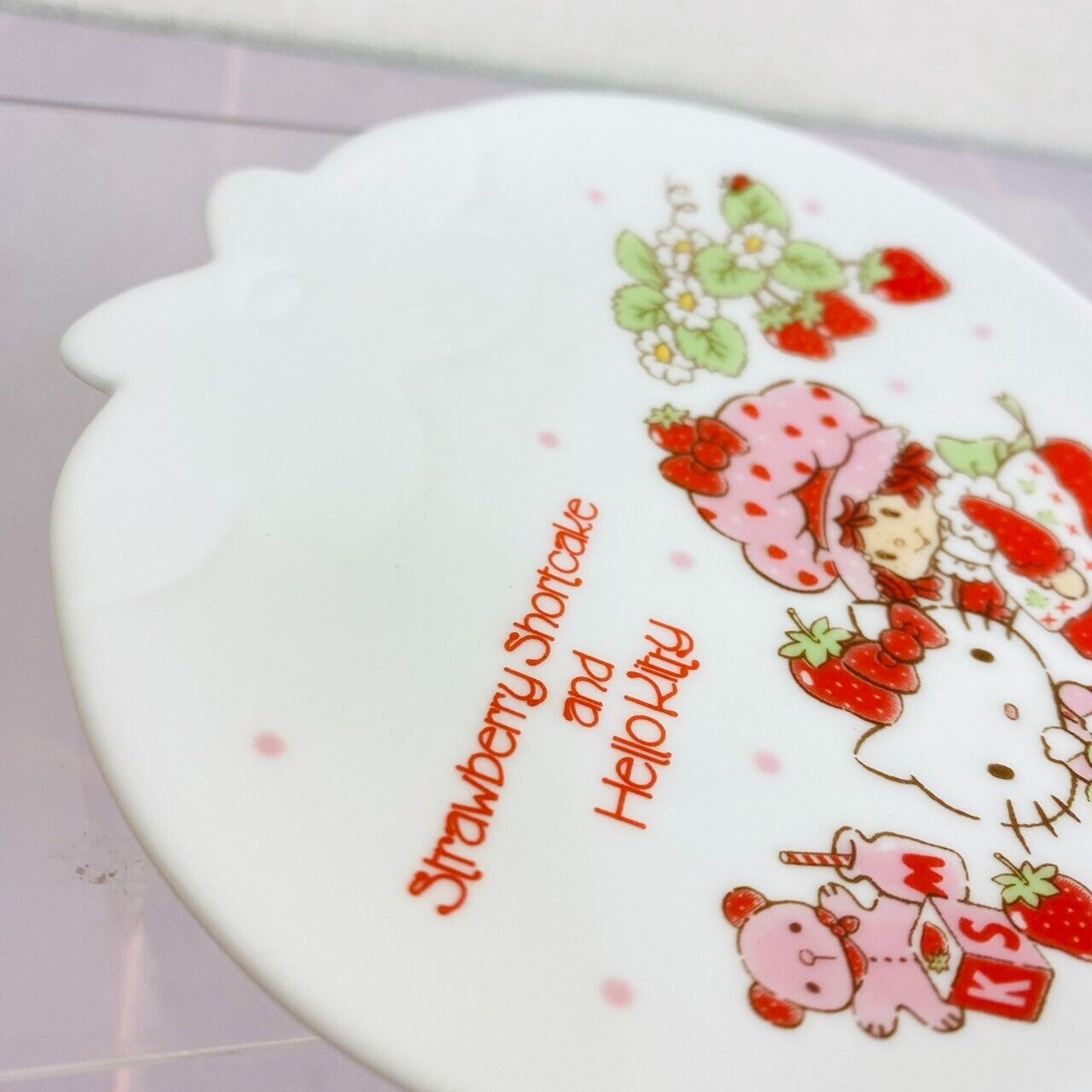 Sanrio Hello Kitty Strawberry Shortcake Collaboration Plate White Character Rare