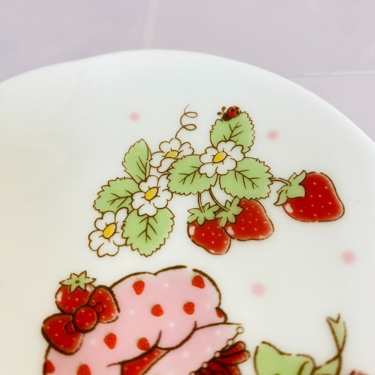 Sanrio Hello Kitty Strawberry Shortcake Collaboration Plate White Character Rare