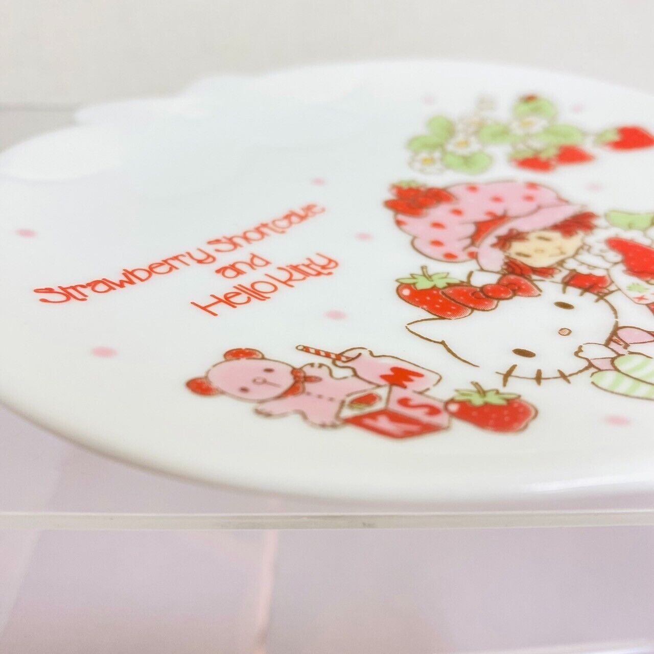 Sanrio Hello Kitty Strawberry Shortcake Collaboration Plate White Character Rare