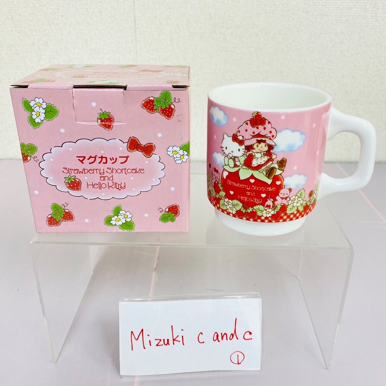 Sanrio Hello Kitty Strawberry Shortcake Collaboration Mug Cup Pink Box Kawaii