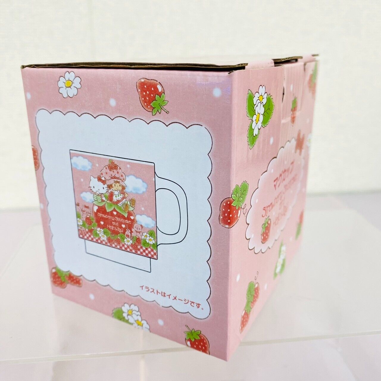 Sanrio Hello Kitty Strawberry Shortcake Collaboration Mug Cup Pink Box Kawaii