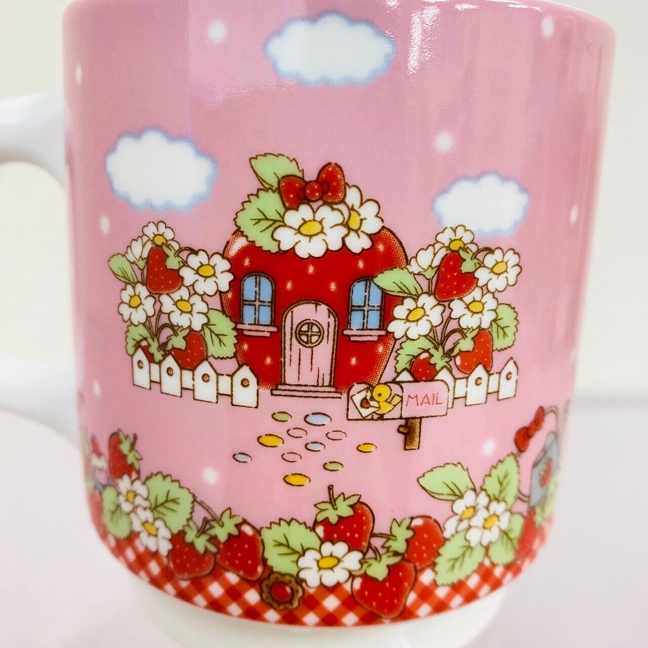 Sanrio Hello Kitty Strawberry Shortcake Collaboration Mug Cup Pink Box Kawaii