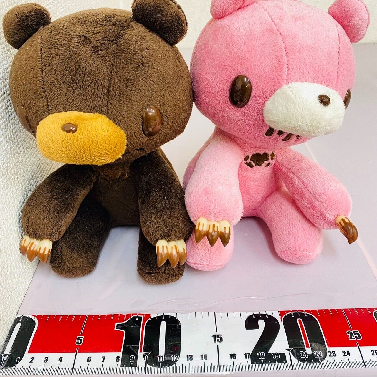 TaiTo Gloomy Bloody Bear Plush Soft Stuffed Toy Pink Brown Chax Valentine 2 Set