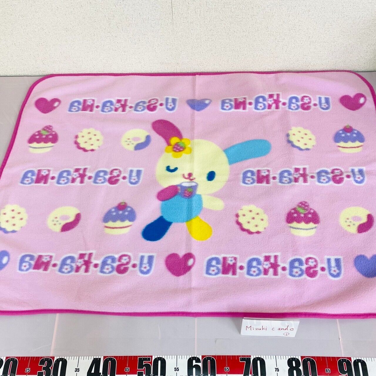 Sanrio Usahana Blanket Pink Cake Heart Sweets Donut Rabbit Kawaii Character Rare