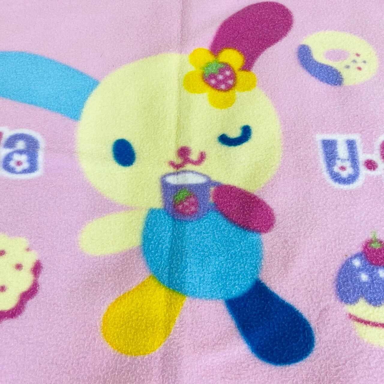 Sanrio Usahana Blanket Pink Cake Heart Sweets Donut Rabbit Kawaii Character Rare