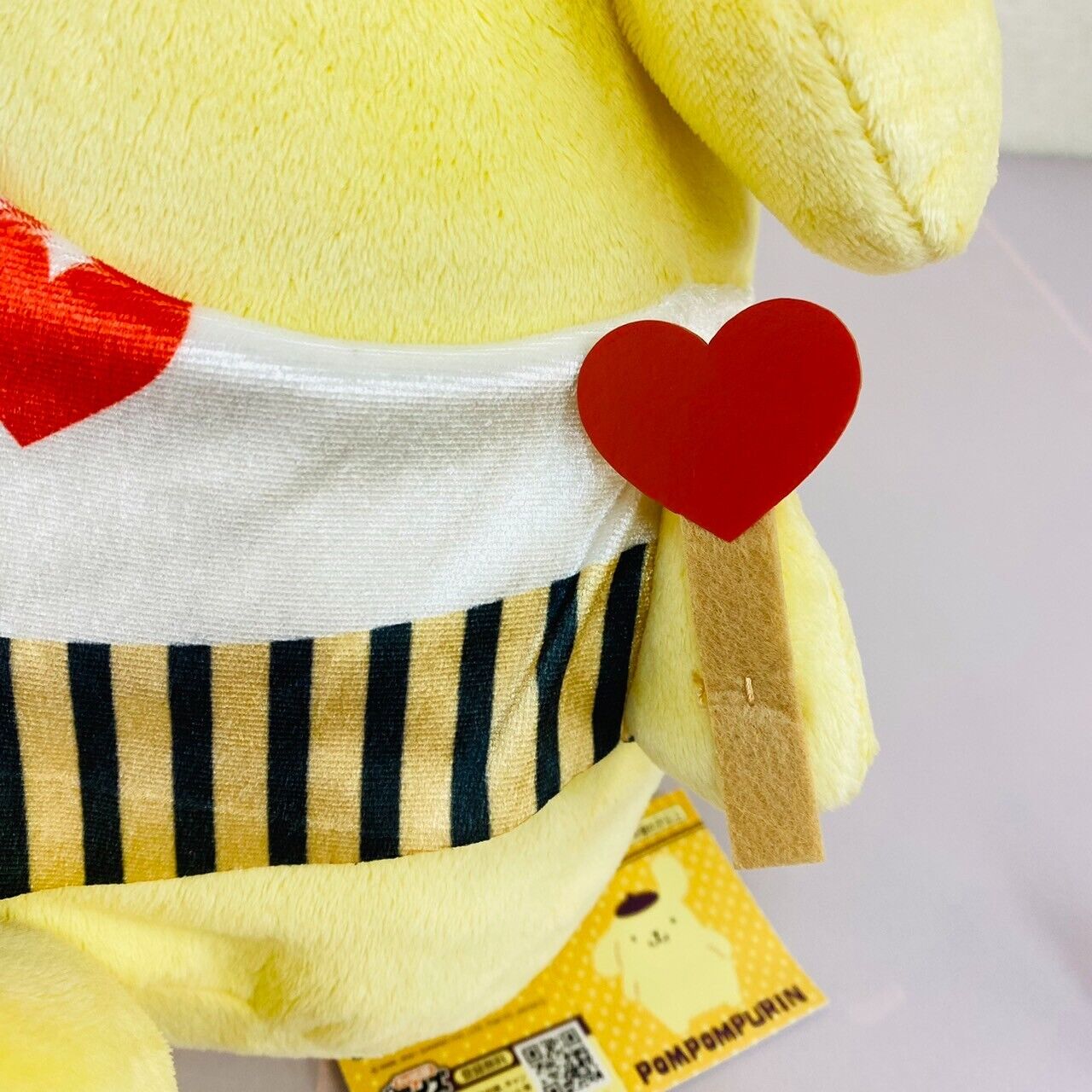 Sanrio Pompom Purin Plush Soft Stuffed Toy Yellow Heart Fairy Stripe Ribbon Rare