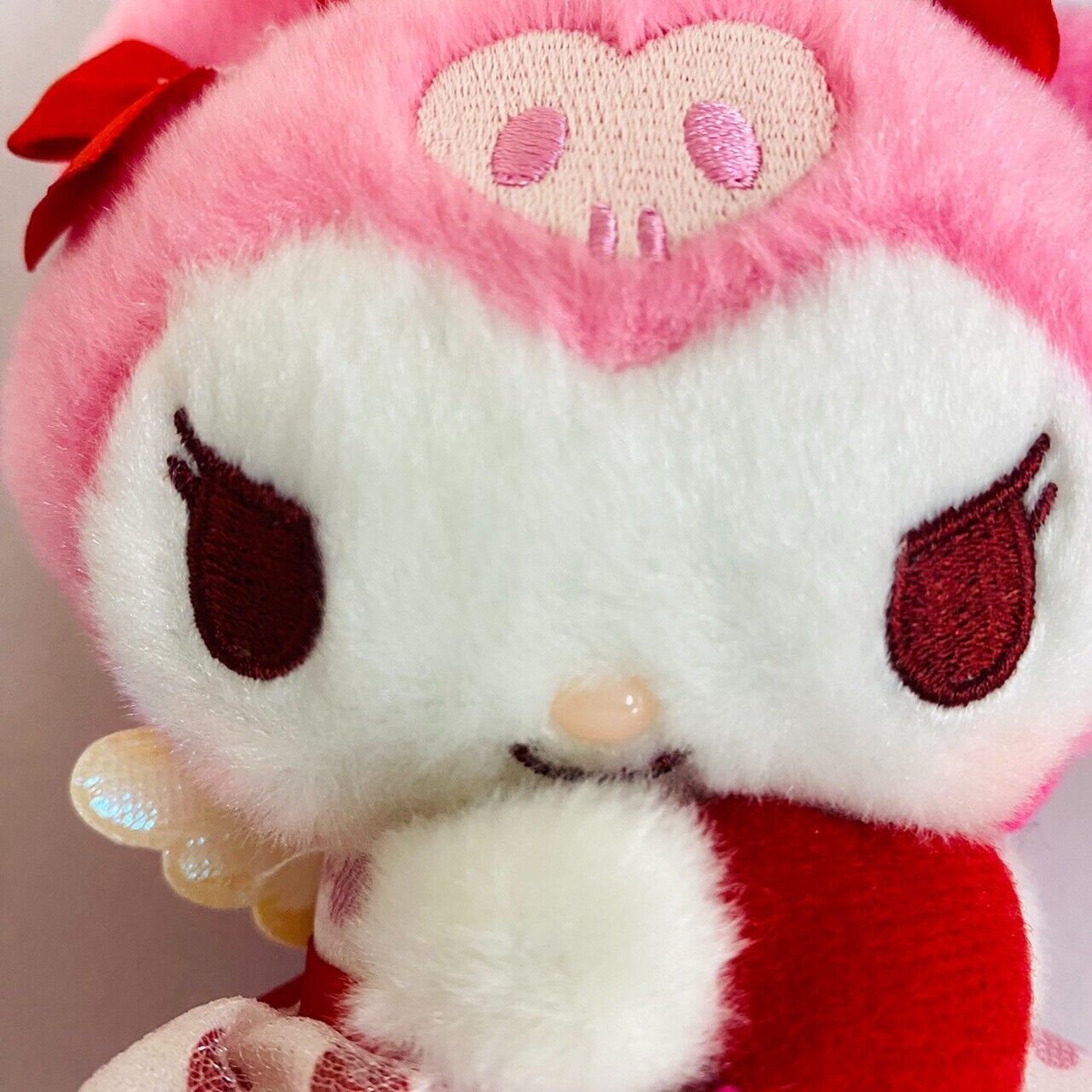 Sanrio My Melody Kuromi Plush Set 2 Soft Stuffed Toy Fluffy Mascot Pink Cupid