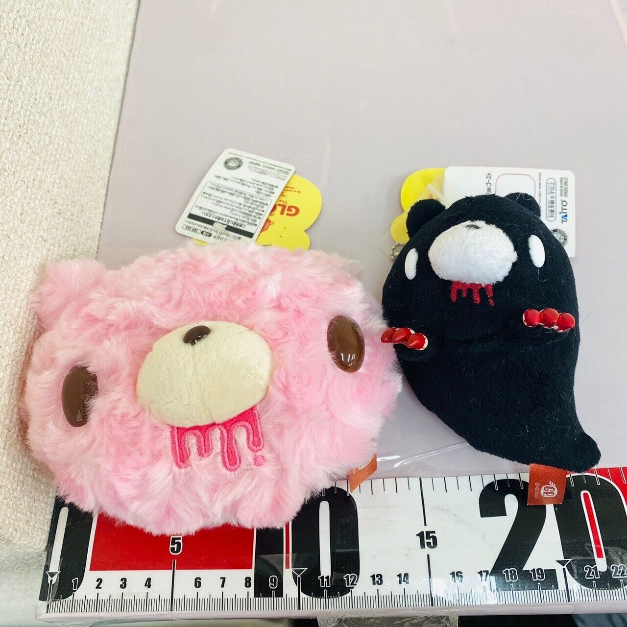 TAiTo Gloomy Bloody Bear Plush Pass Case Soft Toy Pink Black Mascot Ghost Set 2