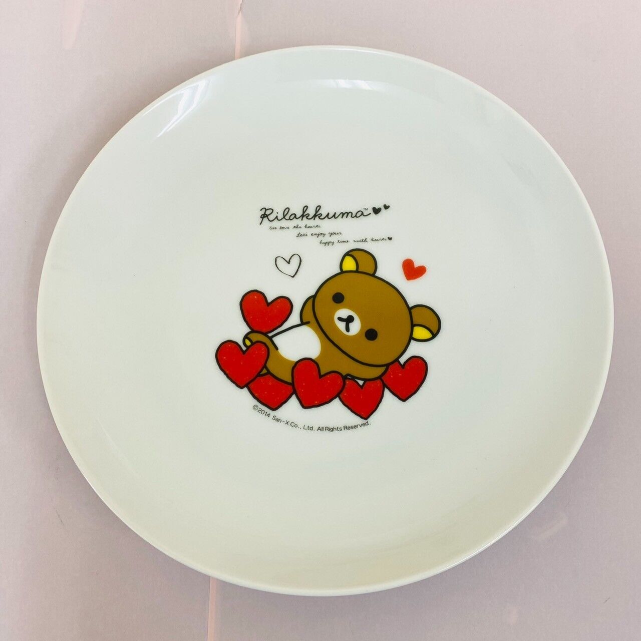 San-x Rilakkuma Korilakkuma Morning Set Plate Tableware White Heart Kawaii Rare