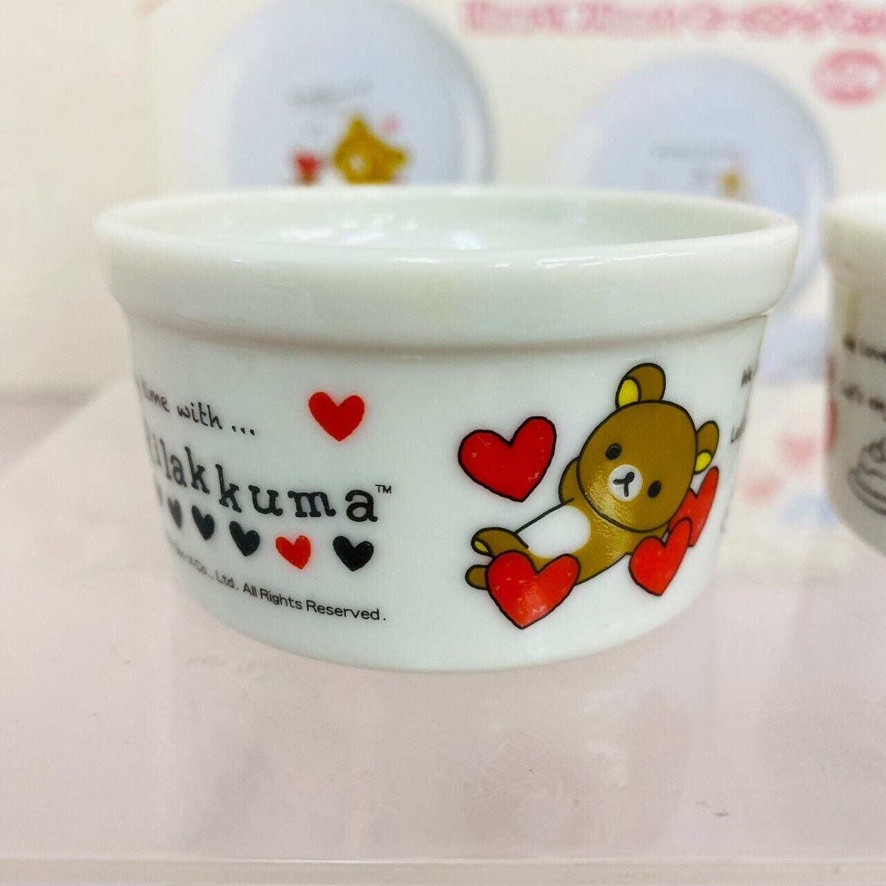 San-x Rilakkuma Korilakkuma Morning Set Plate Tableware White Heart Kawaii Rare