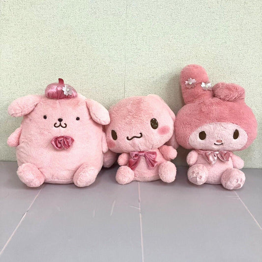 Sanrio Cinnamoroll Sakura Stuffed Set 3 My Melody Pompompurin Kawaii Character