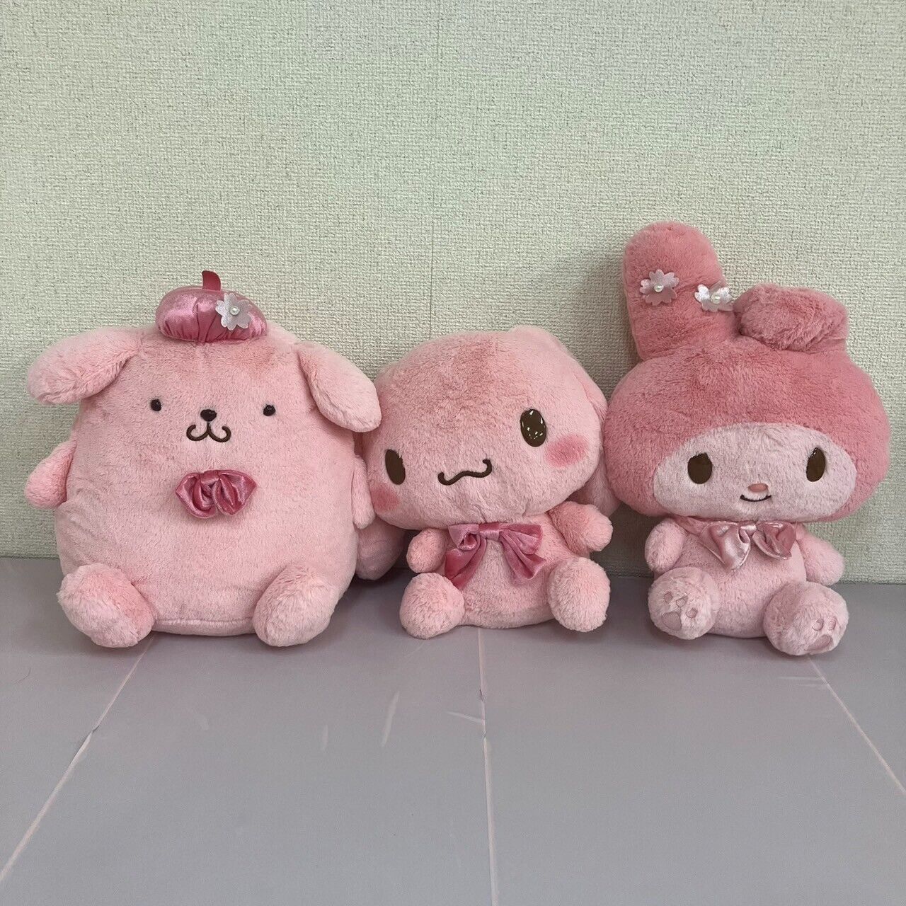 Sanrio Cinnamoroll Sakura Stuffed Set 3 My Melody Pompompurin Kawaii Character