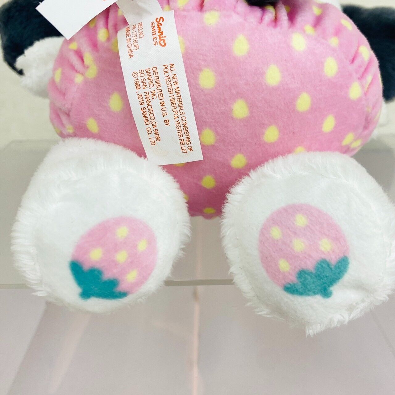 Sanrio Pochacco Plush Soft Stuffed Toy Baby Doll Strawberry White Dog Pink Rare